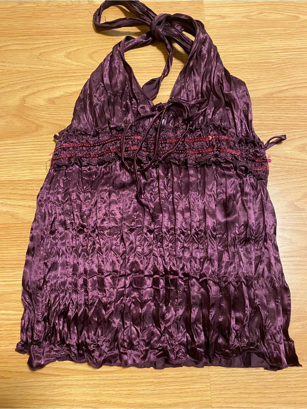 Y2K Charlotte Russe satin halter top purple